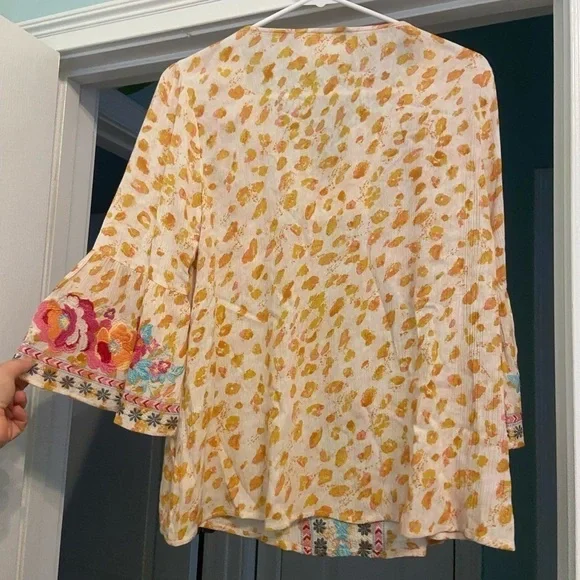 Savannah Jane Embroidery Floral Bell Sleeve Top - Picture 7 of 7